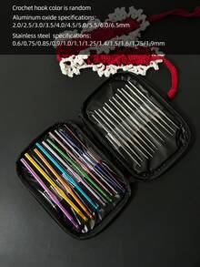 22pcs Crochet Hook Set, Iron Oxide Single Crochet Needles, Knitting Tools - Alumina Crochet Hooks In Bags - View 1