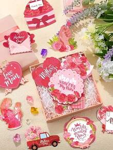 48/24pcs Mother's Day Wooden Hanging Ornaments, Mother's Day Pendants, Slice Tag Decorations, Wooden Mom Decor, Birthday Party Anniversary Family Tree Decor, Mother's Day Gifts - One Size Fits All - View 2