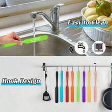 3件套硅胶刮刀，耐热，适用于蛋糕、奶油、花生酱等食材的搅拌。不粘面包刮刀，橡胶材质，长柄设计，适合餐厅、面包店、酒店和家庭使用。居家必备好帮手。 - 彩色 - 查看 8