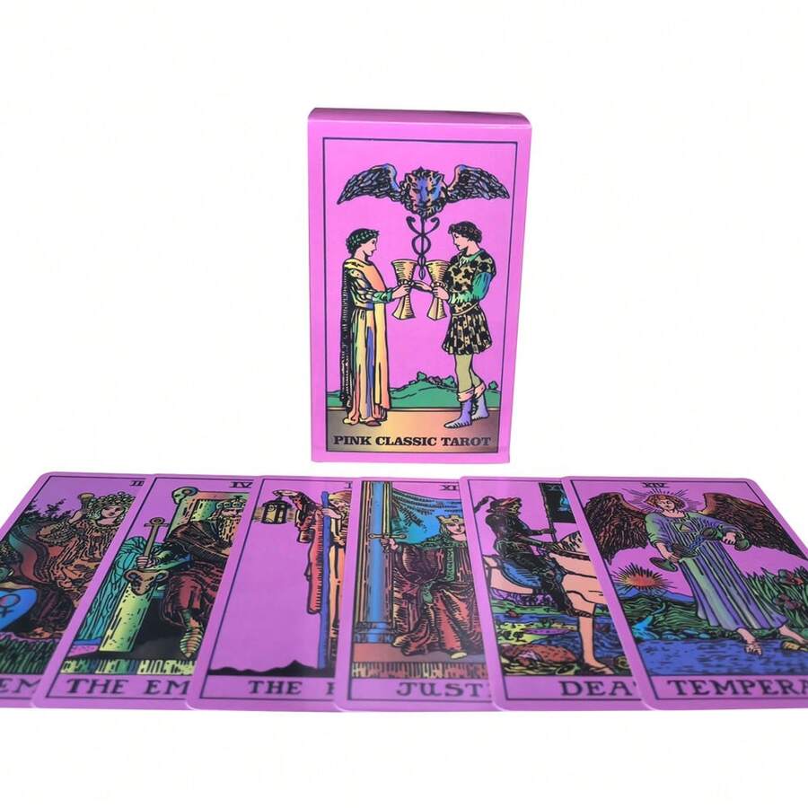 English Pink Classic Tarot Cards Game, Leisure Gathering Festival Cards, Party Game Activities - Pink - View 1