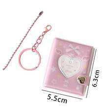 2-Inch Mini Keychain Photo Album With Cute Bow And Heart Stickers, Holds 32 Photos, Great Gift For Friends - Keychain Pendant Photo Album - View 5