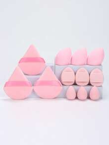 12 piezas Juego de esponjas de maquillaje portátiles, versátiles para uso diario y de viaje - Multicolor - Ver 24