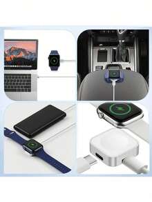 苹果手表磁吸充电线 - [1米/1.2米] USB-C接口，支持Series 10/Ultra 2快速充电，轻巧便携，兼容 SE/9/8/Ultra等更多型号，安全防护，理想的复活节礼物科技配件 - 彩色 - 查看 5