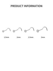 1 chiếc khuyên mũi mini hình chữ L và chữ S bằng bạc Sterling S925 đính đá Zirconia, trang sức xỏ khuyên cơ thể, quà tặng cho bạn bè - Loại S đơn - Xem 5