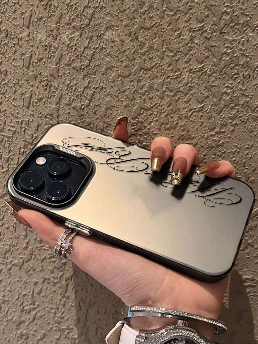 1pc Phone Case With Artistic Typography Slogan Print, Compatible With IPhone 17/17Pro/17 Pro Max/16/16 Pro/16 Pro Max/15/15 Pro/15 Pro Max/14/14 Pro/14 Pro Max/13/13 Pro/13 Pro Max/12/12 Pro/12 Pro Max/11/11Pro/11 Pro Max 26 S26Ultra S25 A36 - Multicolor - View 1