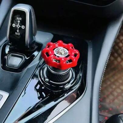 Nueva cubierta de botón de arranque por presión de estilo de válvula industrial para automóvil, anillo decorativo retro giratorio adecuado para la consola central del automóvil, decoración interior personalizada del automóvil, protector de botón de arranque de un solo toque a la moda, decoración de botón de encendido de diseño industrial creativo, accesorio interior universal para automóvil apto para la mayoría de los modelos de vehículos