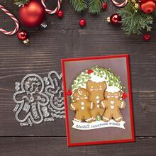 Creative Gingerbread Man Dies, DIY Scrapbooking Album And Embossing Stencil, Greeting Card Making Tool, Card Paper Cutting Crafts ,Gift Card Making Template Die Cuts. - Silver - View 5
