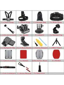 29 In 1 Action Camera Accessory Kit Compatible With Hero12 11/10/9/8GoPro Max Fusion For Osmo Action Action 2 AKASO, And More Action Cameras, For Photography/Videography Live Streaming/Video Blog - View 9