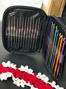 22pcs Crochet Hook Set, Iron Oxide Single Crochet Needles, Knitting Tools - Alumina Crochet Hooks In Bags - View 5