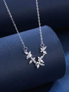 1pc Casual Elegant Butterfly Pendant Necklace, Suitable For Daily Wear, Dates, Commute, Holidays And Celebrations - L1137 - View 1