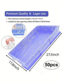 50pcs Super Large Disposable Bird Cage Mats, Dog/Cat Litter Bags, Rabbit Cage Liners, 17.8*27.5inch Plastic Litter Tray Liners, Transparent Plastic Cage Mats, Suitable For Rabbits, Hamsters, Hedgehogs, Guinea Pigs And Small Animals - View 12