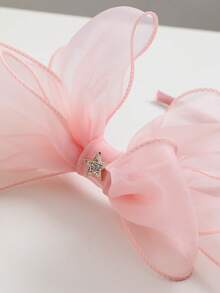 1个蝴蝶结波西米亚风布艺塑料发箍，适合春夏秋季佩戴 - 淺粉色 - 查看 3