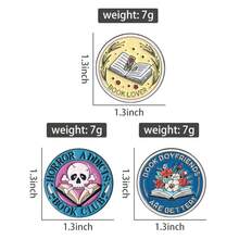 Creative Book Theme Brooch Horror Fiction Club Fan Badge Reading Lover Accessory Pin - QHXZ5286 - Xem 9