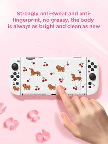 1pc Cute Cherry Dog Pattern Protective Case, Compatible With New Switch 2 (2025), Switch NS/Switch OLED/Lite, Suitable For Switch 2 Game Console Accessories, Family Pack, Storage Bag, Card Slot Base Shell, Switch Protective Case, Romantic Gift For Switch Players - Multicolor - View 7
