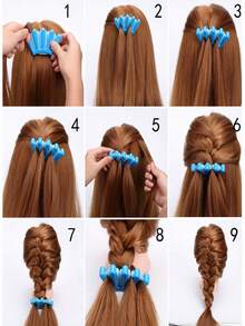 1pc/2pcs DIY Sponge Hair Styling Tools, Quick Bun Maker, Hair Braiding Tools, Curling Wand Accessories, Soft Material Suitable For Women & Girls - Five-finger Hair Braiding Tool - View 4