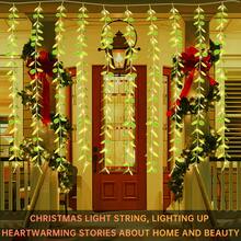 1pc,90LED Willow Decoration Lights ,Simulation Plant Curtain String Lights,Outdoor LED Hanging Lights,8 Mode Twinkle Fairy String Lights,With USB Plug Christmas Decorative Lights,For Garden Patio Wedding Jungle Party Festival Decor Light(Not Including Batteries) - Dây đèn LED - Xem 8