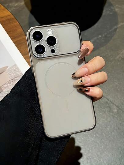 1pc Ultra-Thin Instantly Transformable 17 Semi-Frosted Shockproof Case Suitable Compatible With Apple 17 Pro Max Phone, IP16 Transparent Personalized 15 Fashionable 14 Precision Hole, Wireless Magnetic Design Phone Case For IPhone 11 12 13 14 15, 14 Pro Max, 15 Pro Max, 16 Pro Max Ultra-Thin Transparent Phone Case