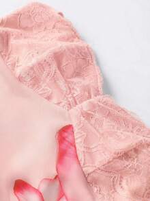 优雅浪漫性感休闲度假约会碎花蕾丝连衣裙，夏季连衣裙，女士优雅连衣裙，休闲长裙，夏季度假装扮，碎花连衣裙 - 粉色 - 查看 8