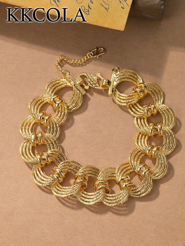 KKCOLA 1pc Fashion Versatile Chunky Bracelet, Jewelry For Party, Holiday, Daily Wear, Gift For Lover, Mother, Daughter