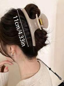 3 piezas/1 pieza 11cm/4.33in Clips de pelo de plástico elegantes de color jade/té/marrón, accesorios de pelo sólidos minimalistas y versátiles de alta gama adecuados para uso diario casual, fiesta, viaje, coleta, moño, lavado de cara, maquillaje, combinación de atuendos, clips de playa de verano, vacaciones, viajes - Multicolor - Ver 2