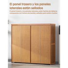 Zapateras Organizador De Zapatos Madera 4 Puertas 8 Niveles Hogar 118cm - Marrón - Ver 6