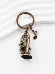 1pc Unique Mini Saxophone Metal Music Note Keychain, Wholesale Small Gift - Multicolor - View 4