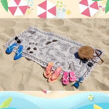 超大号超细纤维沙滩巾，适用于游行、露营、游泳和野餐。轻便易携。 - 海灘 - 查看 8