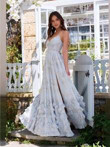 Beautiful And Unique Suspender Dress For Seaside Vacation, Super Beautiful Temperament, Waist Cinching Long Skirt, Children's Summer Casual Fashion Long Skirt - Màu xanh lam - Xem 1
