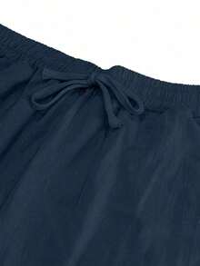 Men's Linen Wide Leg Casual Pants Are Loose Fitting, Breathable And Comfortable, Suitable For All Seasons And Versatile - Navy Blue - View 4