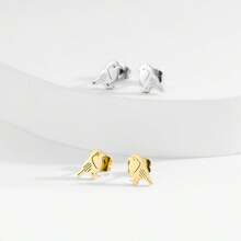 1 Pair Golden Earring In The Shape Of A Bird, With A Cute And Delicate Style. It Is Perfect For Daily Wear And Makes A Wonderful Gift. - GED955 - View 3
