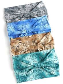4pcs Women Paisley Pattern Fashion Hair Band For Daily Life Boho Headband,Hair Accessories For Women - Multicolor - View 6