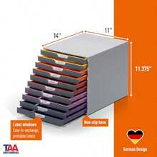 DURABLE VARICOLOR 10 Desk Storage Box Gray and Multicolor 761027 - Varios colores - Ver 3