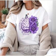 Camiseta "Te recordaré por ti", camiseta de concienciación sobre el Alzheimer, camiseta sobre la demencia, sudadera con lazo morado - Blanco - Ver 1
