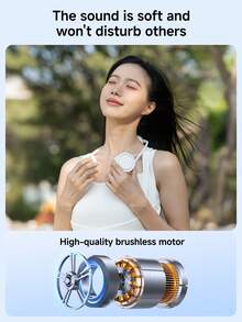 ViSSKO Summer Essential Cooling Neck Fan | Semiconductor Cooling Chip Instant Cooling, Retractable Hose For Easy Carry, Supports Aromatherapy, 3 Wind Speed Modes For All-Day Freshness - Neckband Style (cooling Version) - View 1