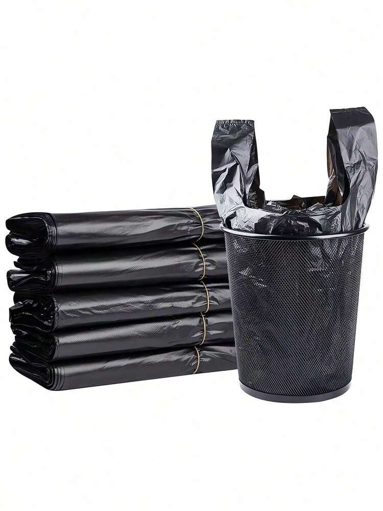 Thick & Durable Black Trash Bags, Large Capacity Vest-Style, Suitable For Kitchen, Bathroom, General Cleaning & Storage - A - View 8