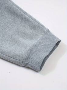 Men's Casual Eagle Print Fleece Jogger Pants With Pocket And Drawstring - Màu Xám nhạt - Xem 5