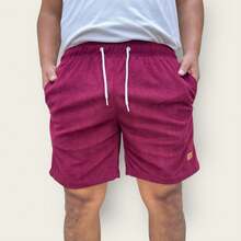 Kit 3 Bermuda Men's Mauricinho Textured Fabric Premium Shorts Casual Basic Gym Training - 紅色 - 查看 4