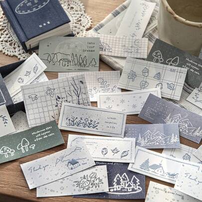 MOCARD 40张/盒 可爱印花贴纸，复古创意美学贴纸，DIY装饰剪贴簿工艺材料，节日礼物，个性化剪贴簿学习用品，剪贴簿用品文具趣味贴纸 Kindle