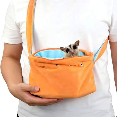 Sugar Glider Carrier Bag, Suitable For Flying Squirrel & Hamster, Portable Breathable Warm Outdoor Pouch