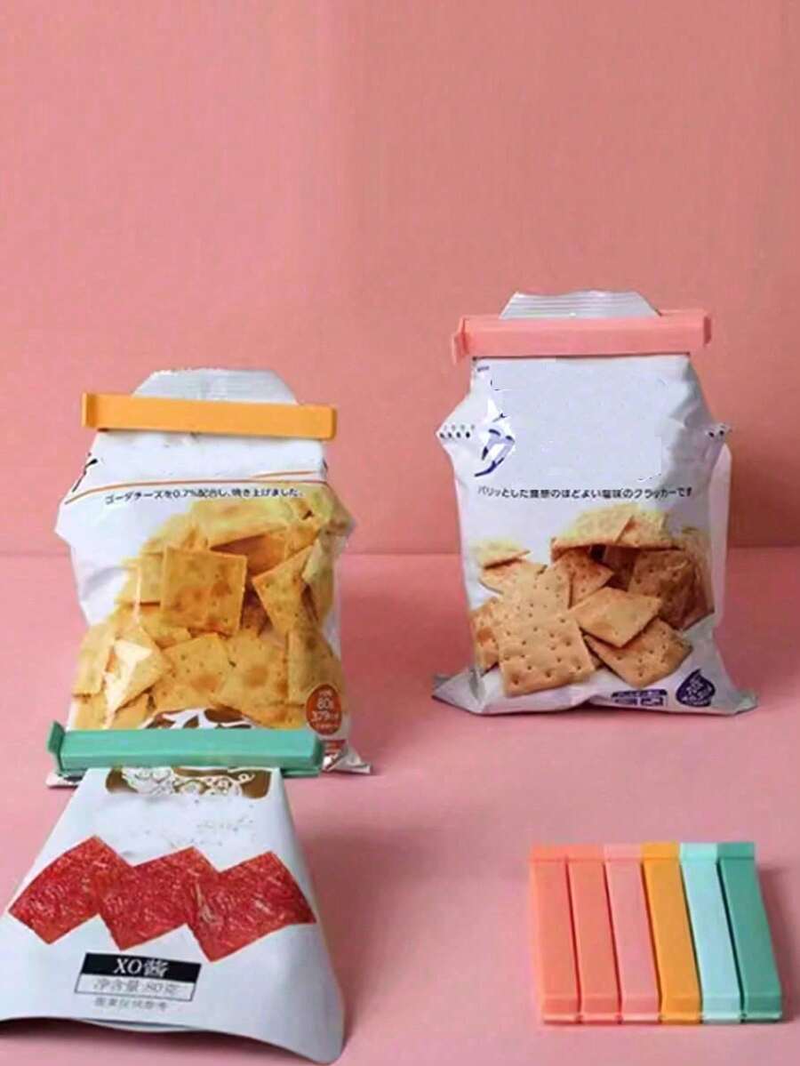 10pcs Food Sealing Clips, Plastic Tea Leaf Clips, Food Clips, Snack Clips, Airtight Sealing Clips For Food, Tea, Milk Powder Preservation