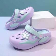 Fashionable Cute Claw Clogs, Women Thick Sole Increased Height Cartoon Beach Slippers, Summer Clogs, Thick Bottom Slip-On Sandals For Nurse, Beach, Casual Wear - Mauve Purple - View 1