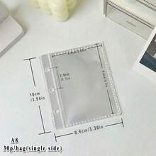 1包，A6/A7/M5/A5/A8透明内芯，活页贴纸笔记本替换内页，贴纸计划本替换内页，PP高透明材质，适用于粘贴贴纸、制作贴纸笔记本、照片卡片、办公计划本收纳 - 無色 - 查看 20