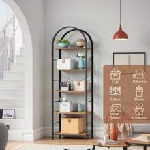 Libreroestantería Moderna con Arco Abierto 180 cm ibrero Minimalista de 5 Niveles libreros organizadores estantería Simple Adecuada para Dormitorio Sala de Estar Oficina Invernadero Cocina - como en la foto - Ver 6