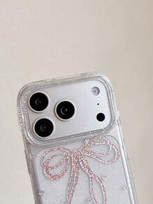 新款闪亮蝴蝶结17 Pro Max手机壳，透明独特时尚防摔全包手机壳，兼容 16 Pro、15 - 彩色 - 查看 4