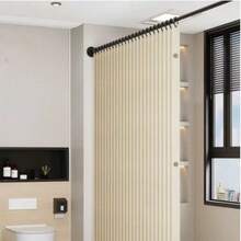 Foldable Bathroom Shower Curtain Set, Magnetic Waterproof Mildew-Resistant Cloth Curtain, Bathroom Divider For Wet And Dry Separation, No Drilling Required - Beige - View 11