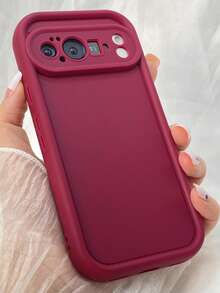 対応 GooglePixel 8a 9A Pixel 10 かわいい Pixel 8 9 10 Pro 対応 電話ケース エンジェルアイズ TPU ソフトケース、ドーパミンカラー、シンプル、滑り止め、落下防止、厚みのある保護 - バーガンディ - チェックする 2