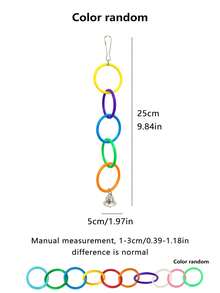 1 件多色鹦鹉攀爬玩具，带彩色环 - 耐用塑料吊床，适合咀嚼和玩耍，非常适合小鹦鹉和鸟类，鹦鹉玩具 - 彩色 - 查看 8