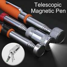 Portable Telescopic Magnetic Pen, Practical Tools, Capacity To Pick Up Nuts, Bolts, Extendable Pickup Rod RLW9 - 8LB With the Light - View 2