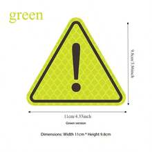1pc Triangle Exclamation Mark Reflective Warning Sticker, Nighttime Driving Safety Reflective Sticker, Anti-Collision Sticker - A - View 9