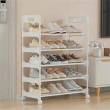 Wheeled Multi-Tier Shoe Rack - Compact Design, Sturdy Metal Frame In Black & White, Suitable For Entryway, Apartment, Dorm - Easy Assembly, No Electricity Needed, Minimalist Storage Solution | Movable Structure, Shoe Organizer - View 11